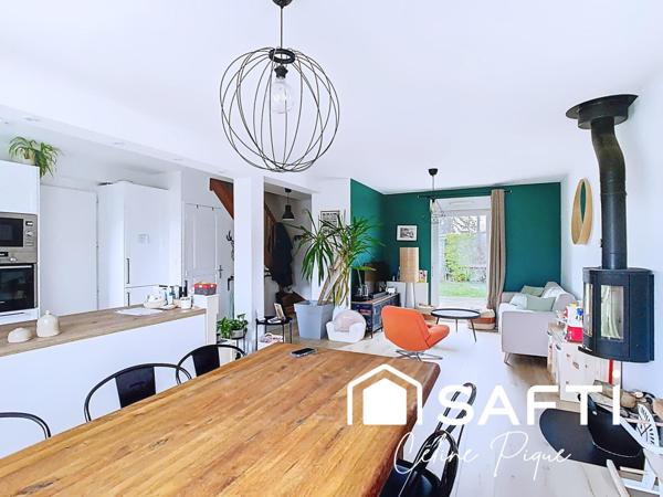 Maison 4 pièces, 3 chambres avec garage et jardin