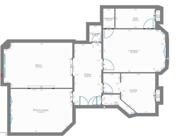 Appartement T3 à vendre  3 pièces - 75,25 m2 PARIS - 75017