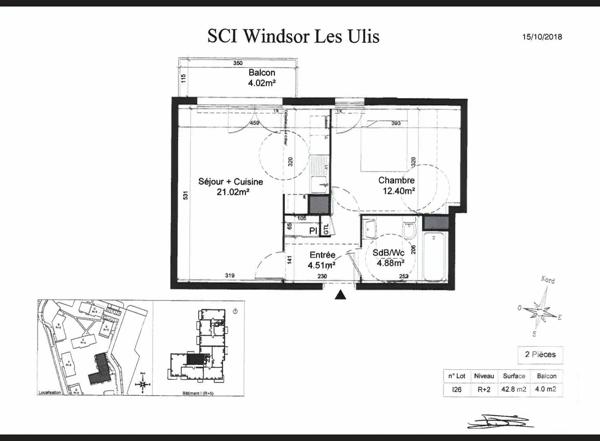 Appartement F2 à vendre  2 pièces - 43 m 2   LES ULIS  - 91