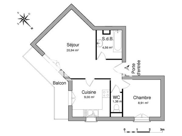 Location Appartement 2 pièces 44.8 m² - 51 RUE DU SOUVENIR FRANCAIS La Chambre 73130