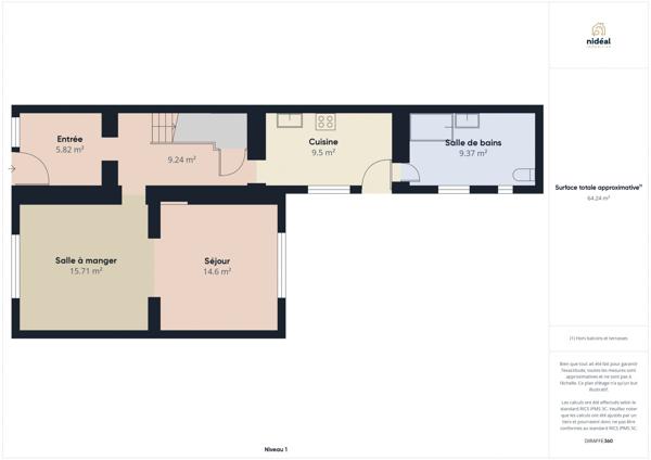 Maison semi-individuelle 3 chambres