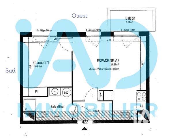 Appartement à vendre 2 pièces 40,23 m² La Courneuve