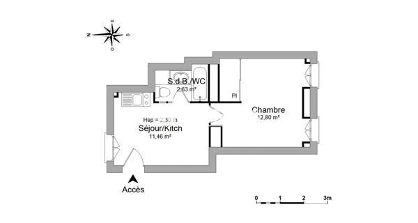 Location Appartement 2 pièces 26.89 m² - Saint-germain-en-laye 78100