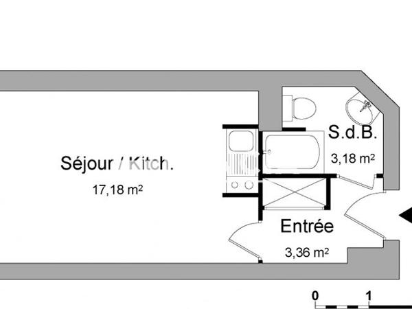 Location Studio meublé 23.72 m² - 93 AVENUE JEAN MERMOZ Billere 64140