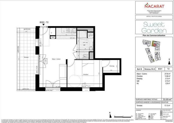 Appartement 2 pièces                                        - 44120 Vertou Réf : 12131