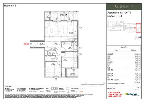 Appartement 3 pièces 77 m2