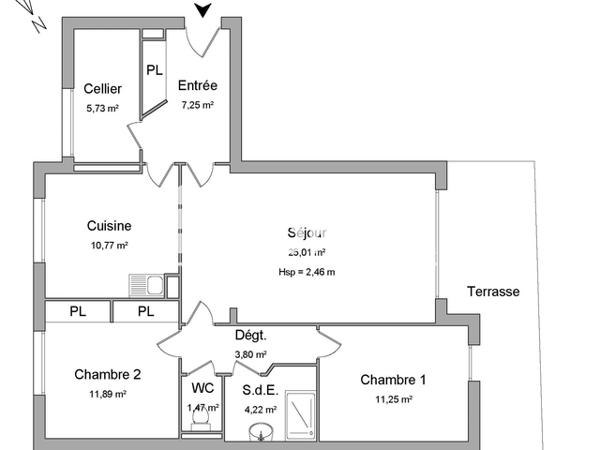 Location Appartement 3 pièces 81.39 m² - 20 RUE DE LA TOUR D'AUVERGNE Landerneau 29800