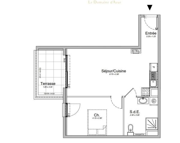 Appartement 2 pièces de 44 m² à Saint-Laurent-du-Var (06700)