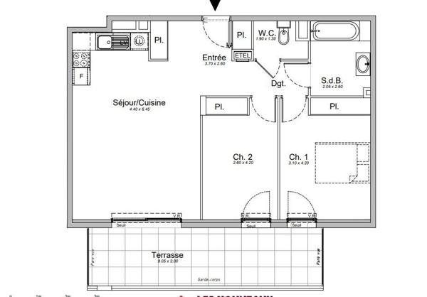 Appartement 3 pièces de 67 m² à Saint-Laurent-du-Var (06700)