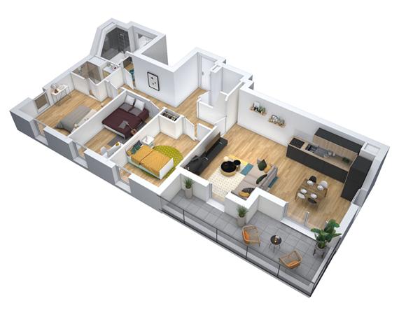 Appartement Nantes 4 pièce(s) 84.49 m2