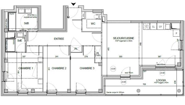 Appartement Nantes 4 pièce(s) 84.49 m2