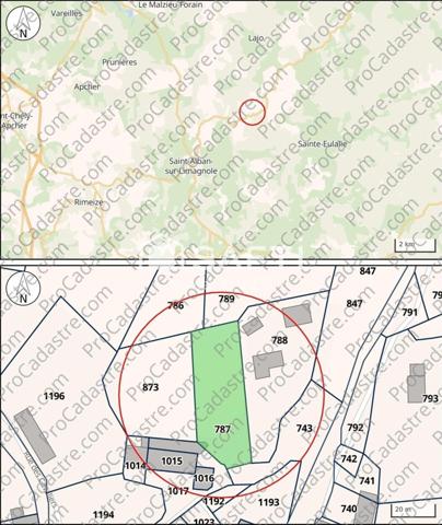 Terrain de 1300m² constructible Saint-Alban-Sur-Limagnole (48120)