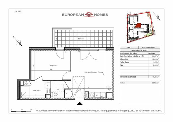 Appartement à vendre    2 pièces • 40,55 m2 La Chevrolière
