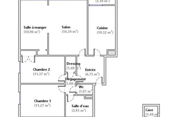 Appartement de 75 m²