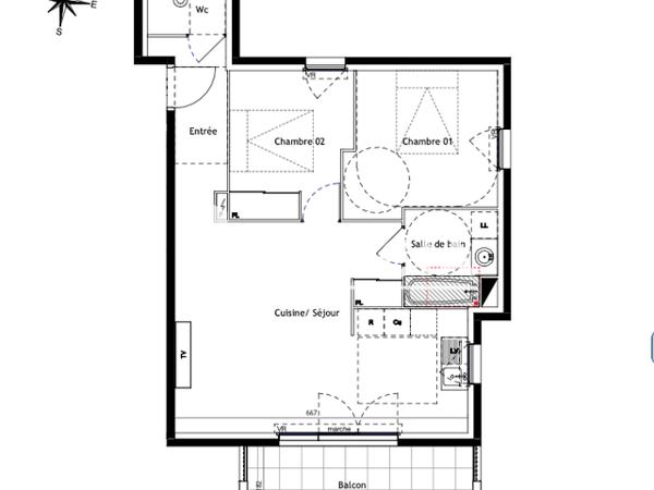 Location Appartement 3 pièces 60.6 m² - 90 CHEMIN DU MAS DE TESTE Nimes 30000