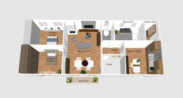 Appartement
         3 pièces
        - 80 m² 140 000 € *