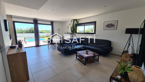 Maison contemporaine plain pied avec piscine Aussonne