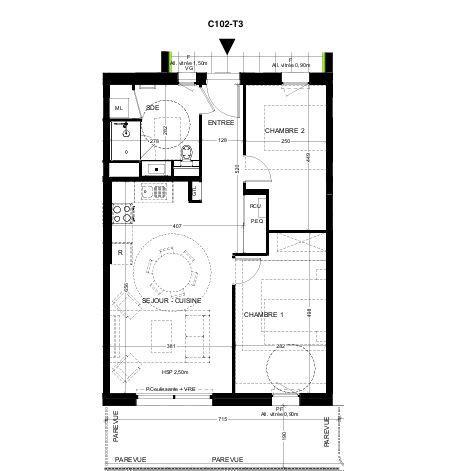 Appartement à vendre 3 pièces 61 m² La Rochelle