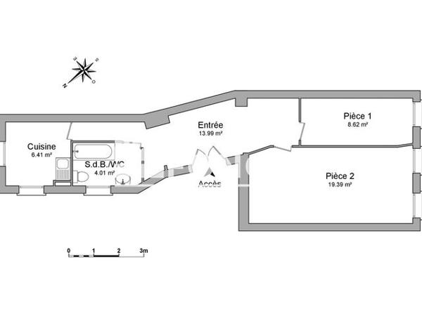 Location Appartement 2 pièces 52.42 m² - 50 VIEUX MARCHE AUX POISSONS Strasbourg 67000
