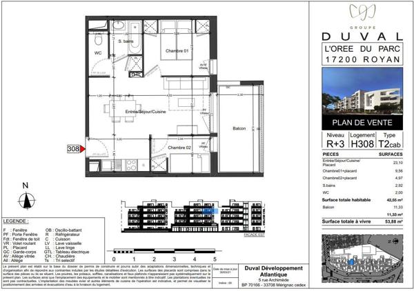 APPARTEMENT de 42,55m2