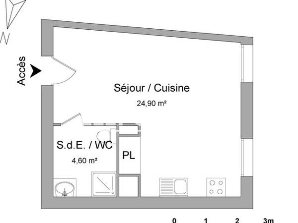 Location Studio 29.5 m² - 9 RUE DES TOURTERELLE Noisy Le Grand 93160