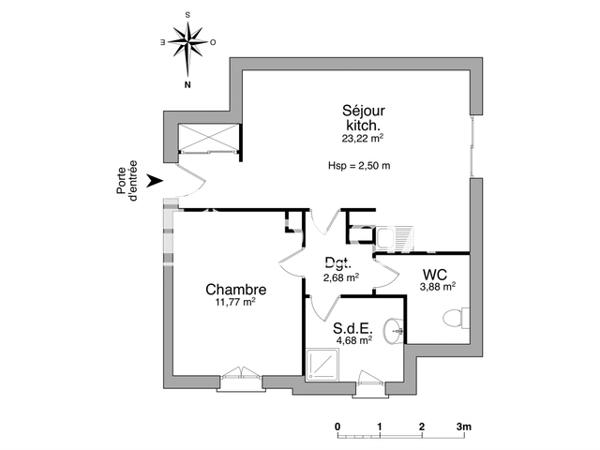Location Appartement 2 pièces 46.23 m² - 62 AVENUE JEAN JAURES Laval 53000