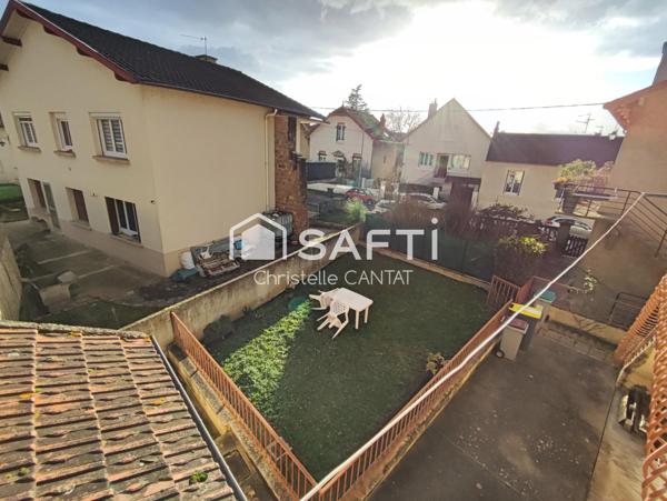 Appartement F3, 61m², garage, jardin