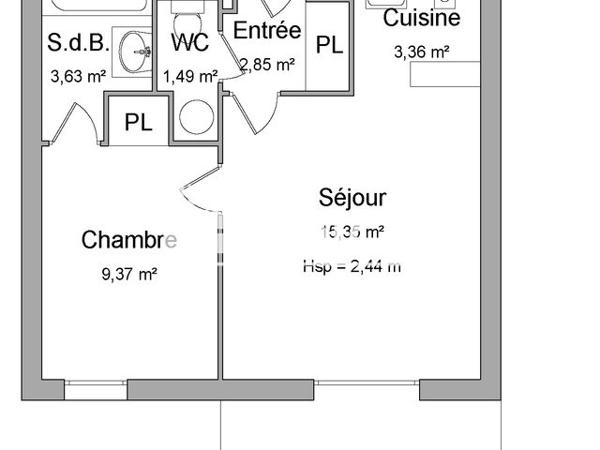 Location Appartement 2 pièces 36.5 m² - 3 RUE DU CIMETIERE Montigny En Gohelle 62640