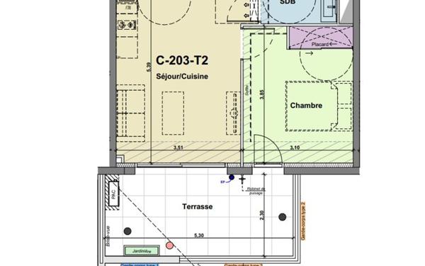 Appartement à vendre    2 pièces •  Narbonne