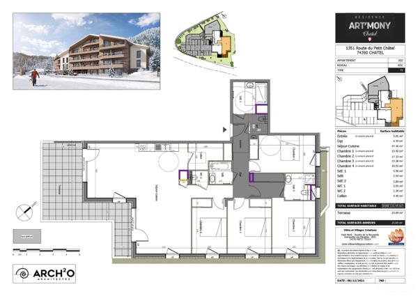 Appartement T5 à vendre  5 pièces - 133,46 m2 CHATEL - 74