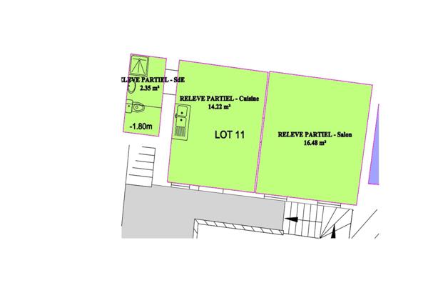 T3 en duplex, rénovation importante