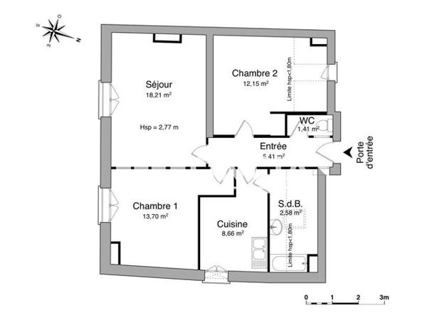 Location Appartement 3 pièces 62.12 m² - 85 AVENUE CARNOT Saint Max 54130