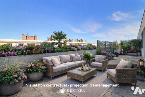 Appartement familial 146 m² 6 pièces dernier étage terrasse 46 m² 2 parkings proche centre-ville