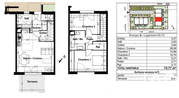 Maison à vendre 3 pièces 73 m² Saint-Jean-d'Illac