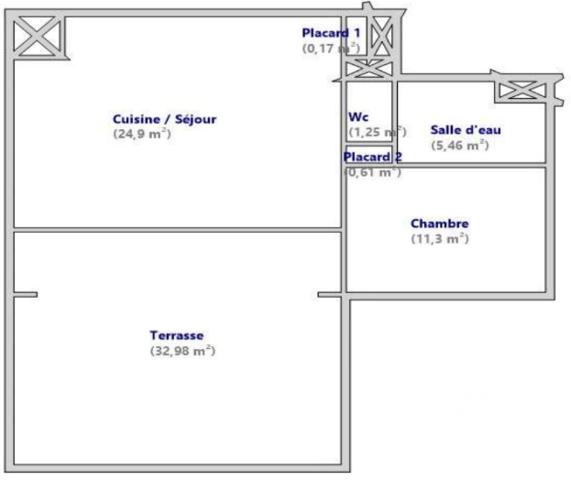 Appartement à vendre 2 pièces 43,69 m² Élancourt