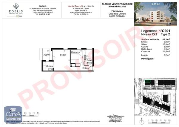 Appartement à louer 2 pièces 48.3m²