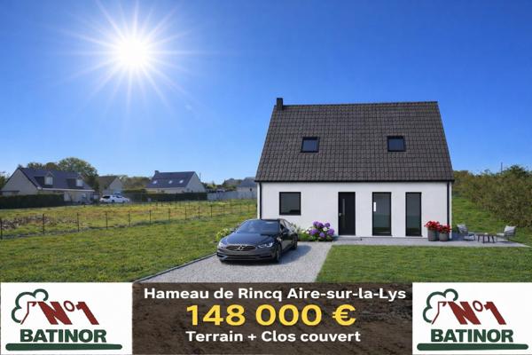 Terrain constructible 718 m² – Façade 21 ml – Secteur calme proche Aire-sur-la-Lys