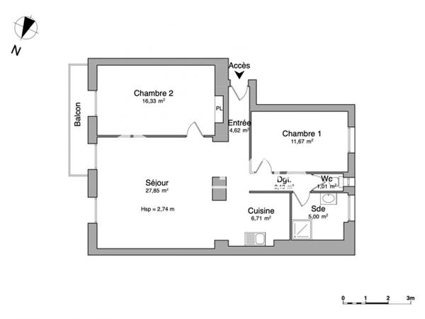 Location Appartement 3 pièces 75.32 m² - 51 RUE LAMARTINE Nice 06000