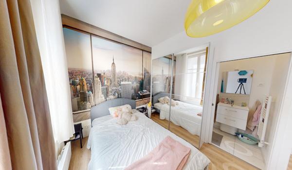 Studio meublé lumineux RDC 25m² métro Marx Dormoy