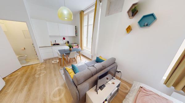 Studio meublé lumineux RDC 25m² métro Marx Dormoy