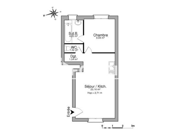 Location Appartement 2 pièces 40.4 m² - 6 TER RUE DE L'HORTET Beziers 34500