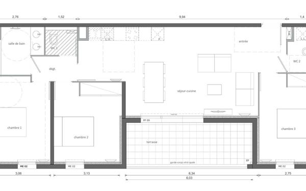 Appartement à vendre    4 pièces •  Marseillan