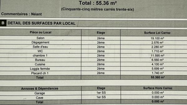 Appartement 3 pièces - 56 m²