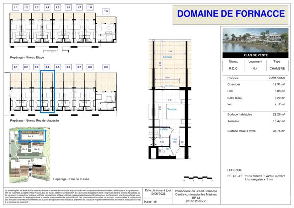 Appartement T1 à vendre  1 pièce - 22,28 m 2   PORTICCIO  - 201