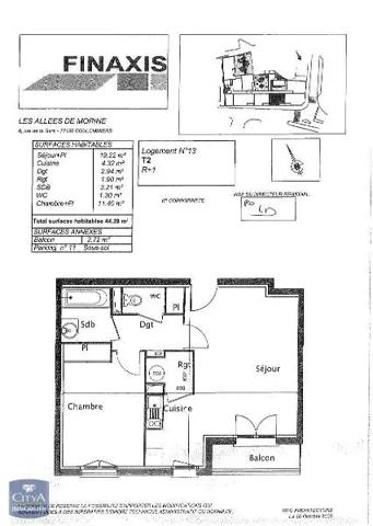 Appartement à louer 2 pièces 44.16m² Coulommiers (77120)