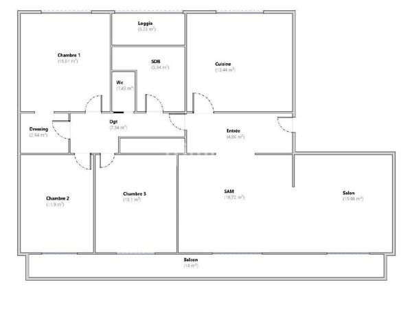 Bel appartement 5 p 113 m² env. à Strasbourg Stockfeld