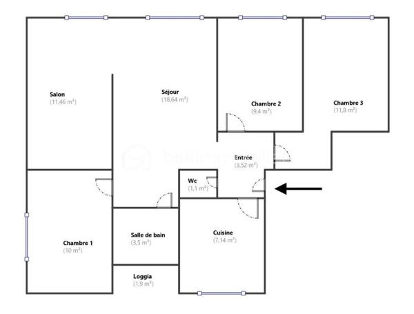 Appartement de 76,56 m²
