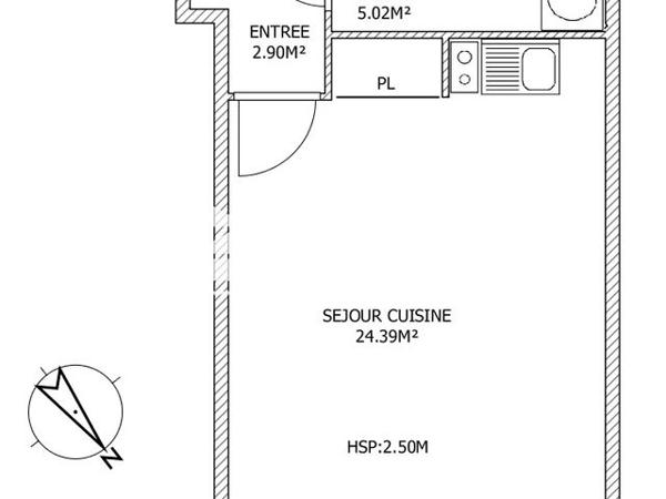 Location Studio 32.3 m² - 132 BOULEVARD DE LA LIBERTE Lille 59000