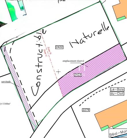 Terrain constructible à viabiliser les Vigneaux
