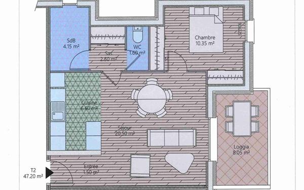 Appartement à vendre    2 pièces • 47,20 m2 Marseille 11